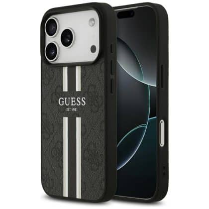 Case Guess 4G Printed Stripes MagSafe για iPhone 17 Pro μαύρο