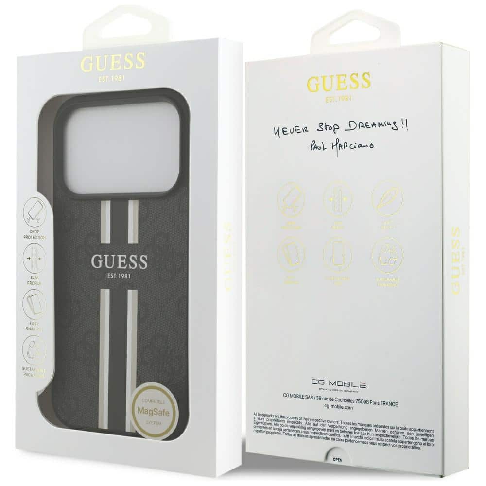 Case Guess 4G Printed Stripes MagSafe για iPhone 17 Pro μαύρο - Image 8