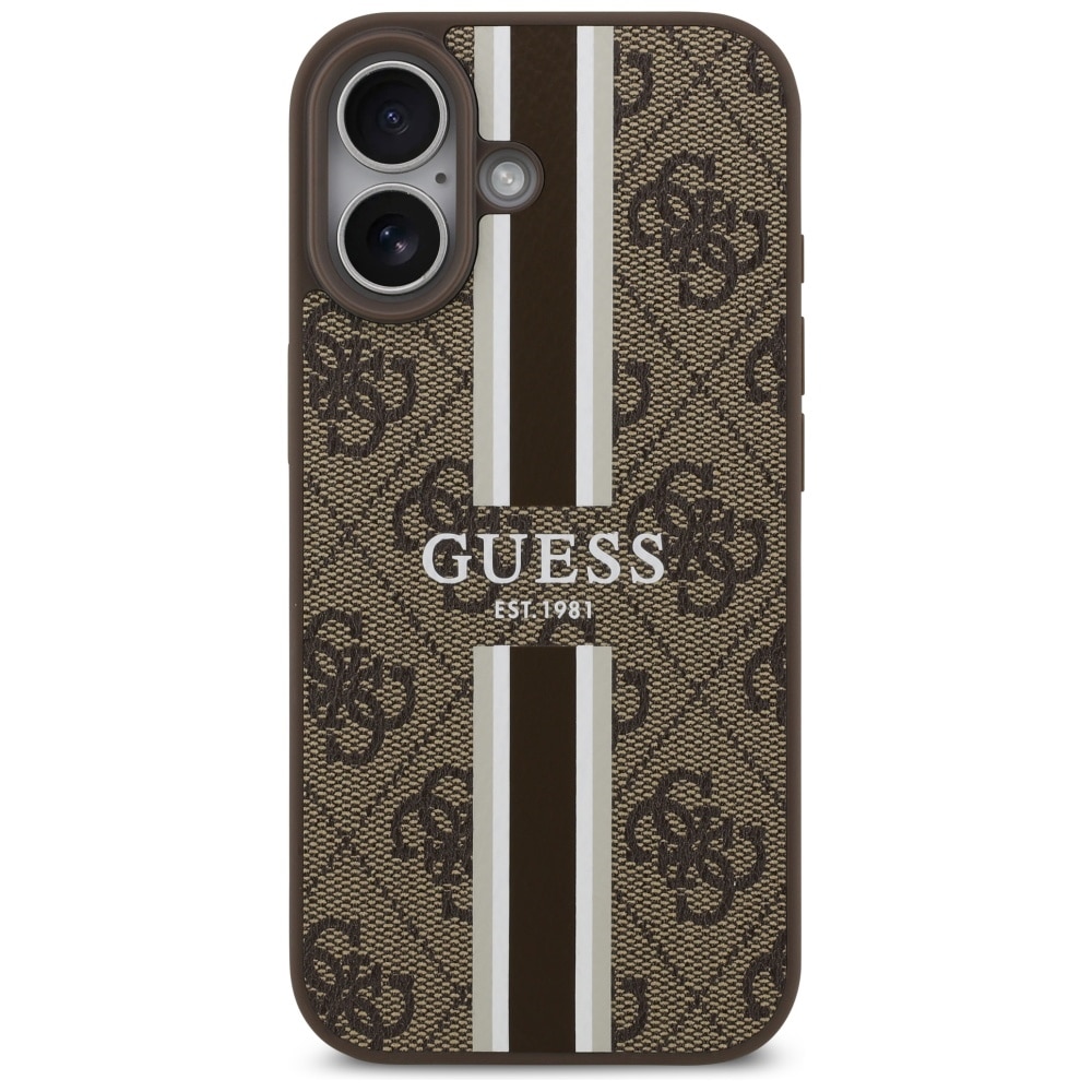 Case Guess 4G Printed Stripes MagSafe για iPhone 17 καφέ - Image 3
