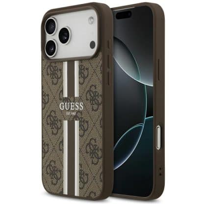 Guess 4G Printed Stripes MagSafe - θήκη για Apple iPhone 17 Pro Max - Καφέ