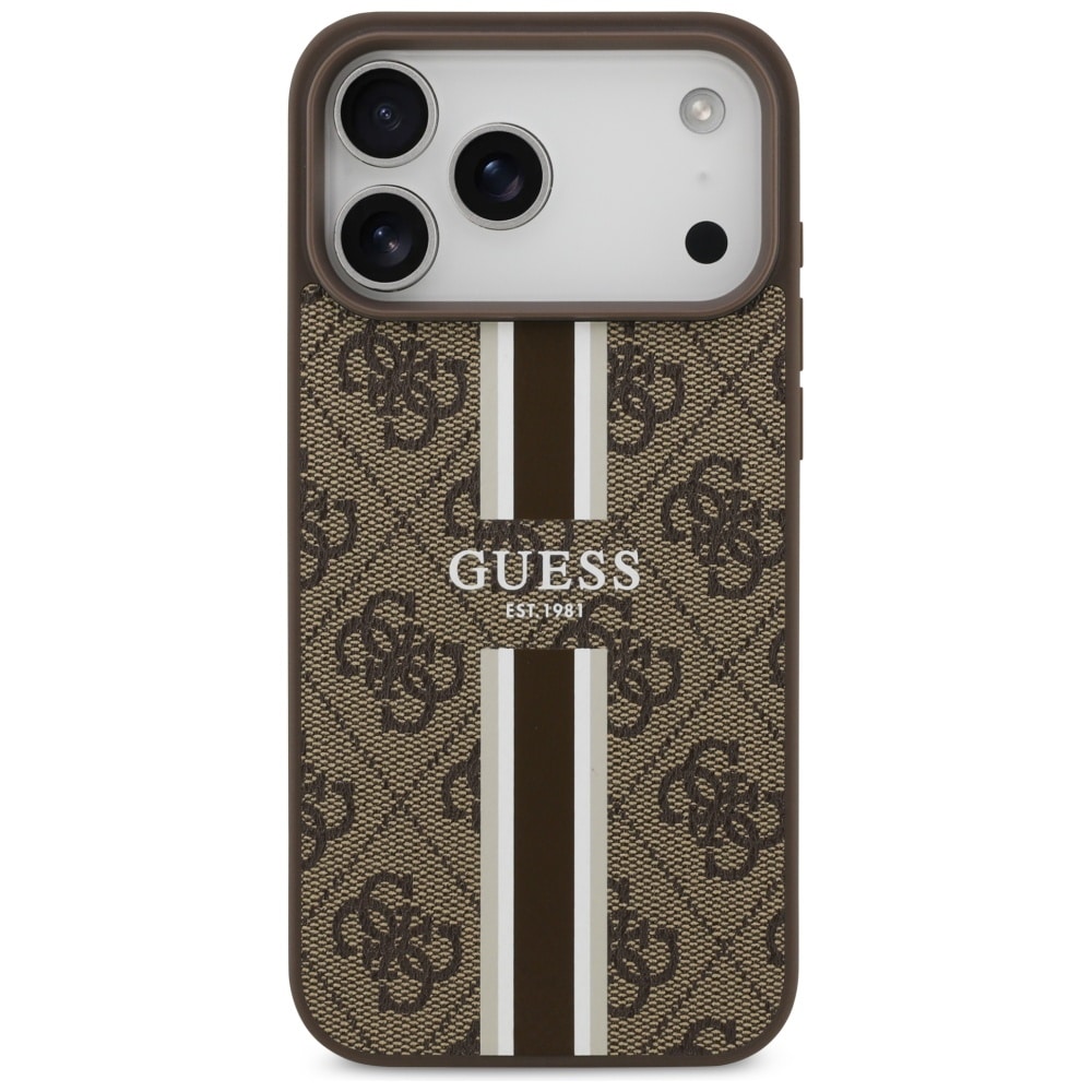 Guess 4G Printed Stripes MagSafe - θήκη για Apple iPhone 17 Pro Max - Καφέ - Image 3