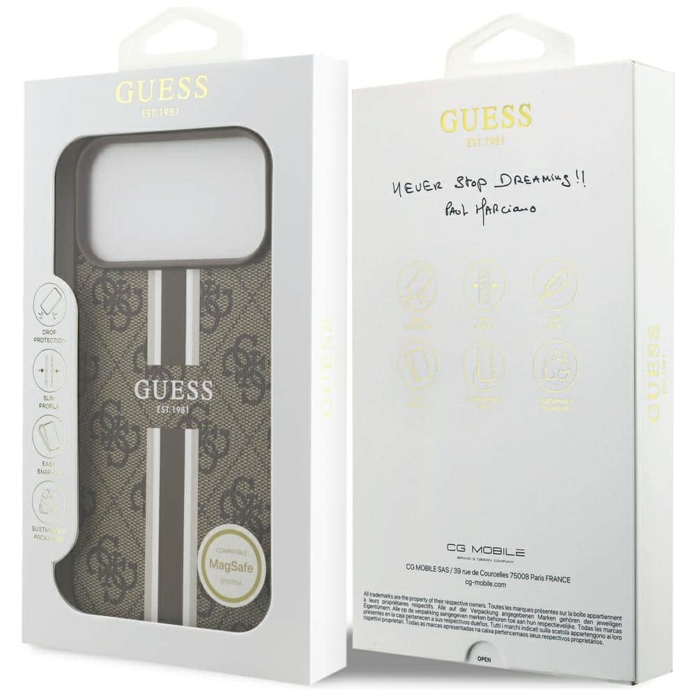 Guess 4G Printed Stripes MagSafe - θήκη για Apple iPhone 17 Pro Max - Καφέ - Image 8