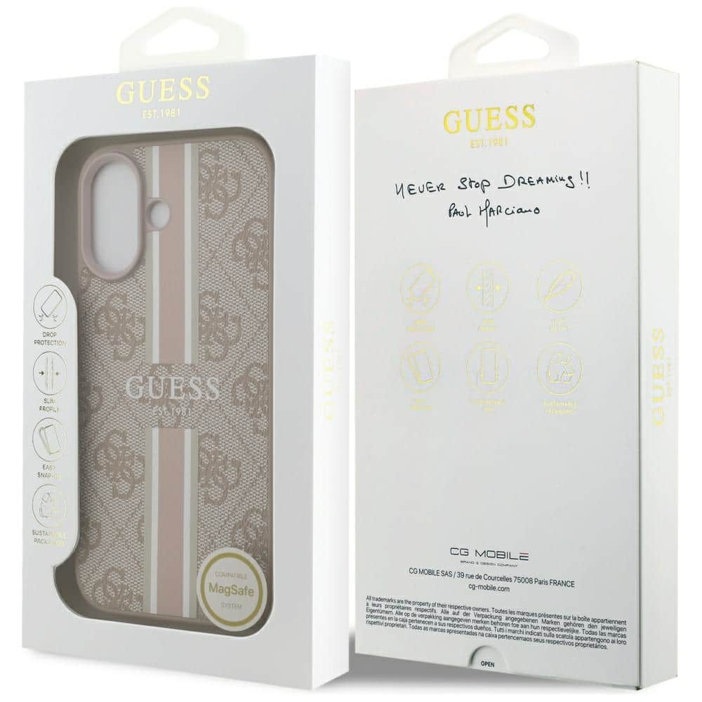 Case Guess 4G Printed Stripes MagSafe για iPhone 17 ροζ - Image 8