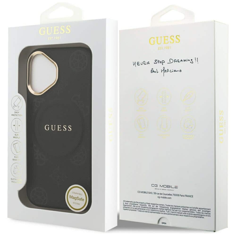 Case Guess Peony Hot Stamp MagSafe για iPhone 17 μαύρο - Image 8