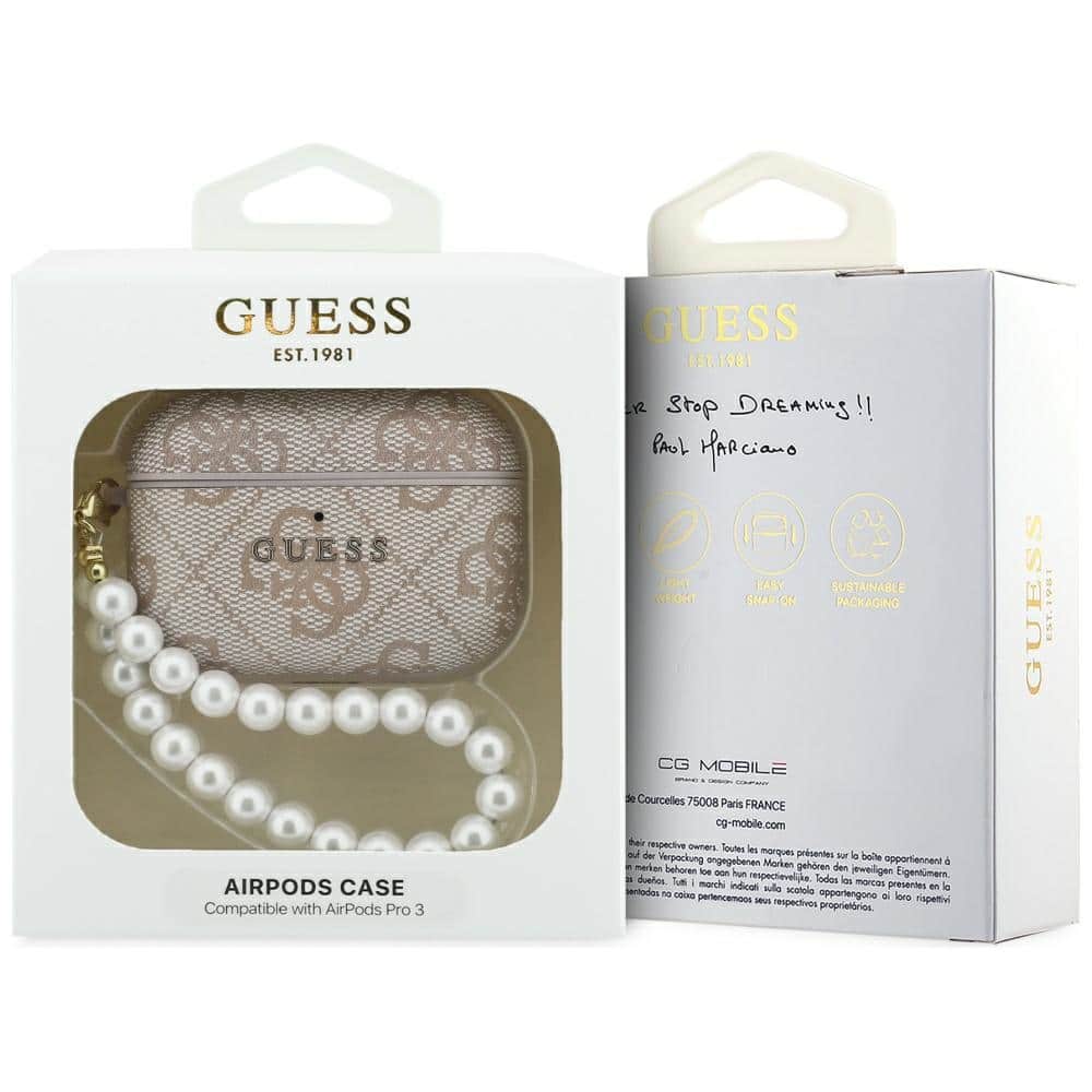 Case Guess 4G Pearl Strap για AirPods Pro 3 ροζ - Image 4