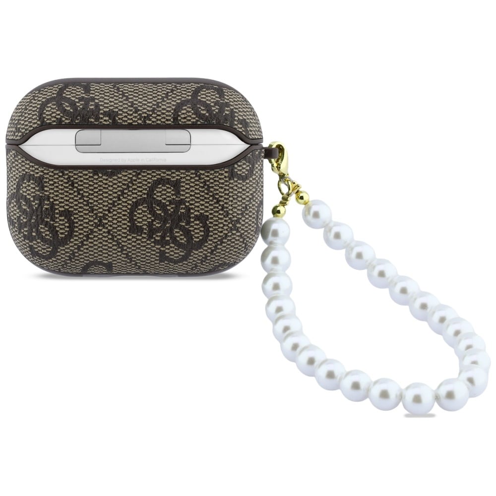 Case Guess 4G Pearl Strap για AirPods Pro 3 καφέ - Image 2