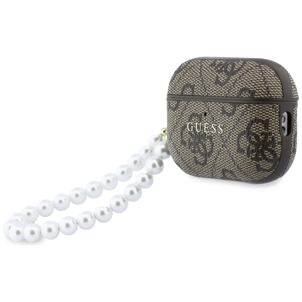 Case Guess 4G Pearl Strap για AirPods Pro 3 καφέ - Image 3