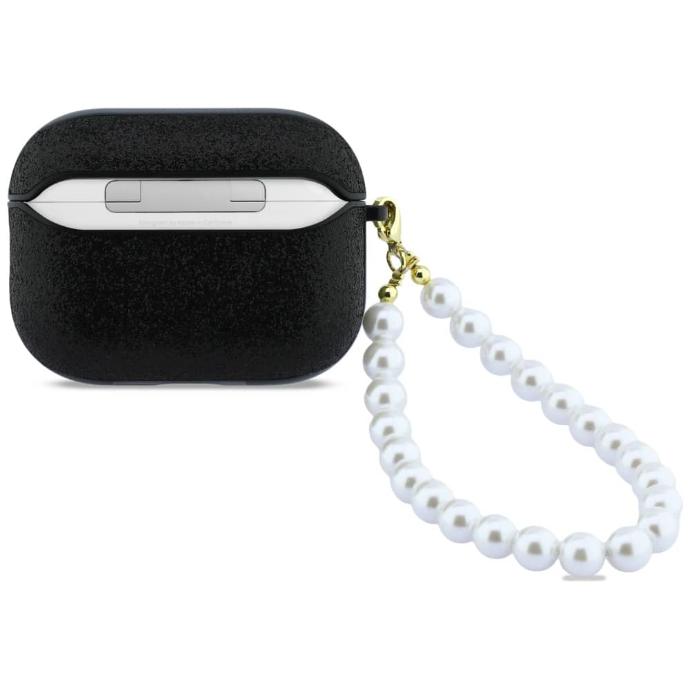 Case Guess Glitter Pearl Strap για AirPods Pro 3 μαύρο - Image 2