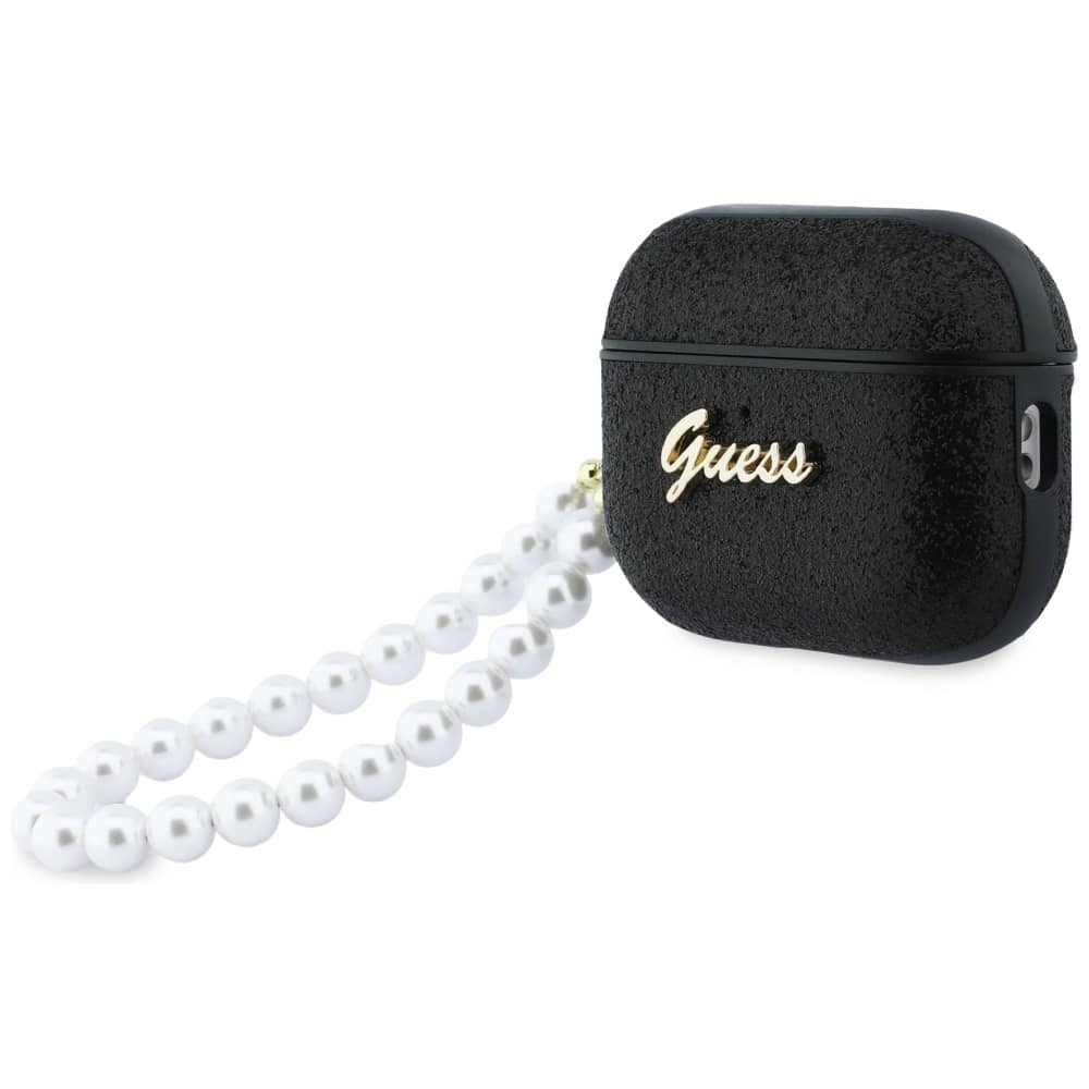 Case Guess Glitter Pearl Strap για AirPods Pro 3 μαύρο - Image 3