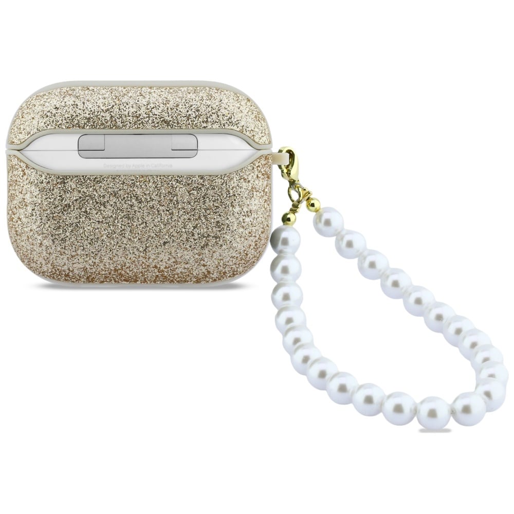 Case Guess Glitter Pearl Strap για AirPods Pro 3 χρυσό - Image 2