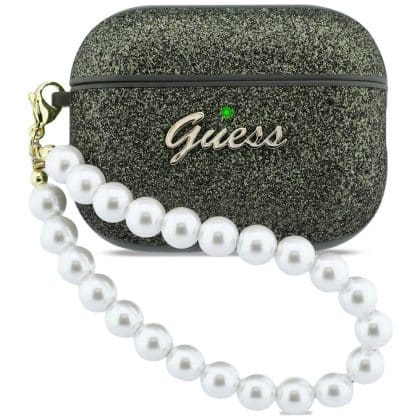 Case Guess Glitter Pearl Strap για AirPods Pro 3 χακί