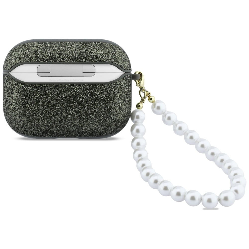 Case Guess Glitter Pearl Strap για AirPods Pro 3 χακί - Image 2