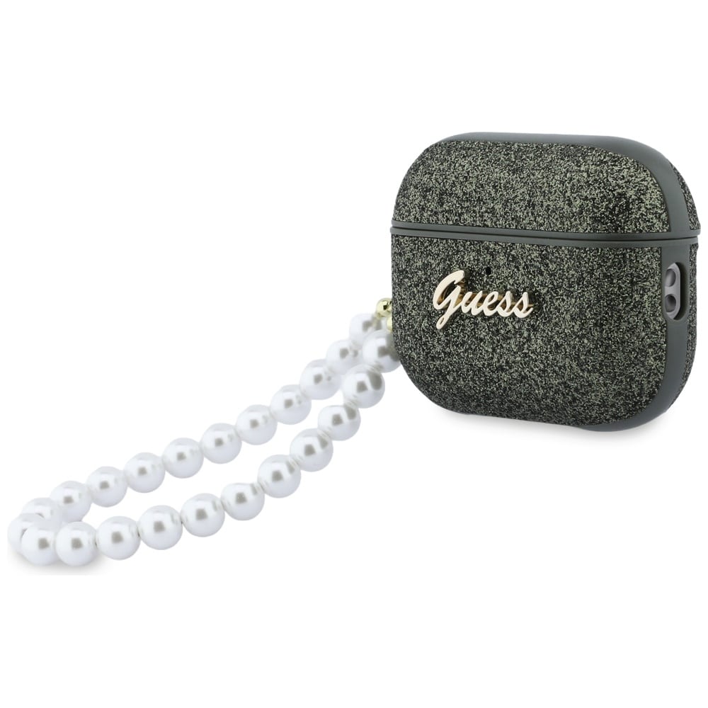 Case Guess Glitter Pearl Strap για AirPods Pro 3 χακί - Image 3