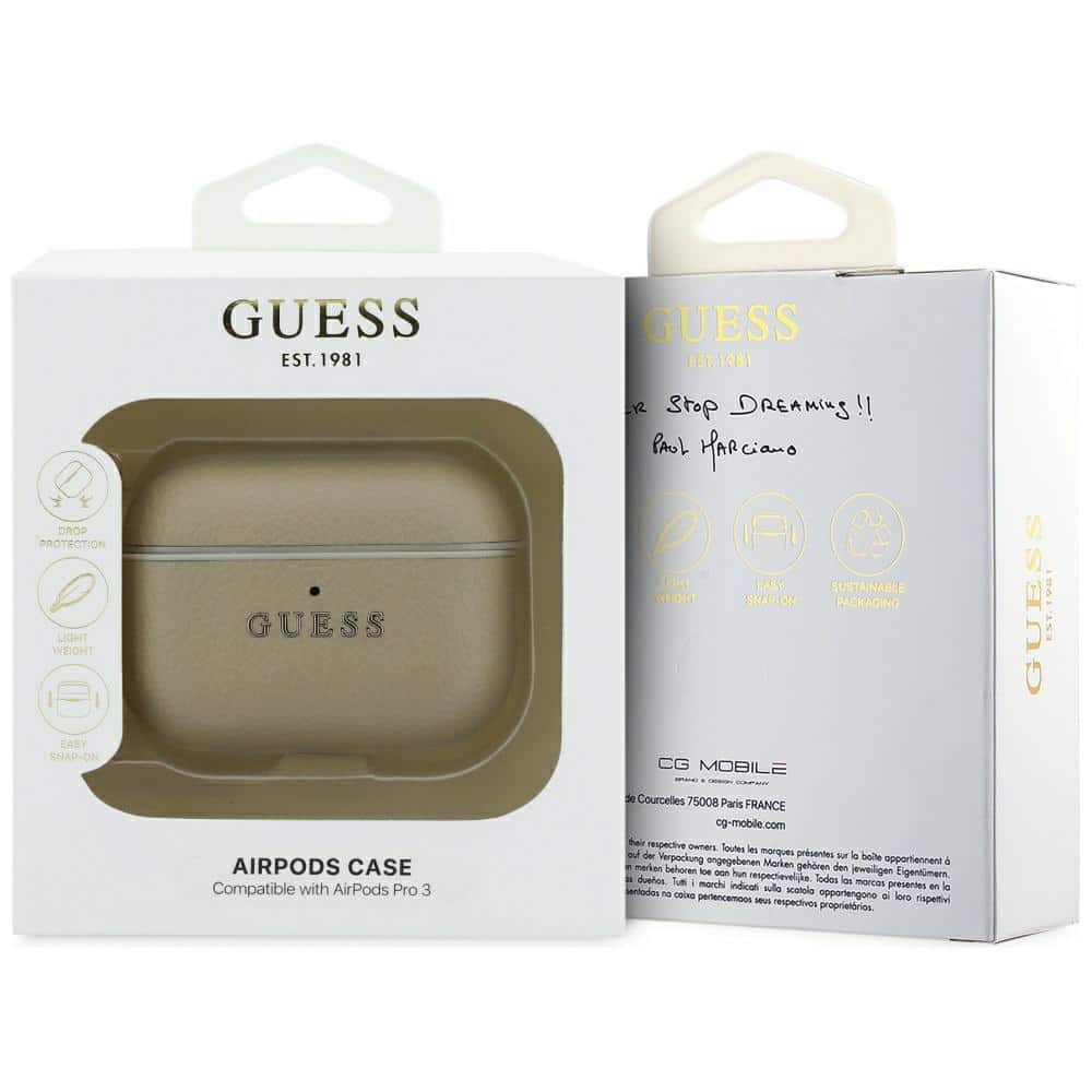 Case Guess Grained Classic Logo Hook για AirPods Pro 3 χρυσό - Image 4