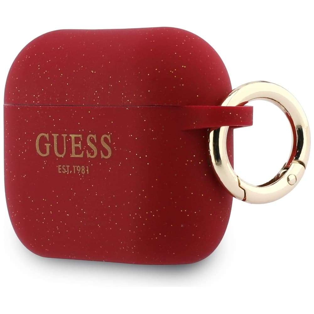 Case Guess Silicone Glitter Ring για AirPods Pro 3 φούξια - Image 3