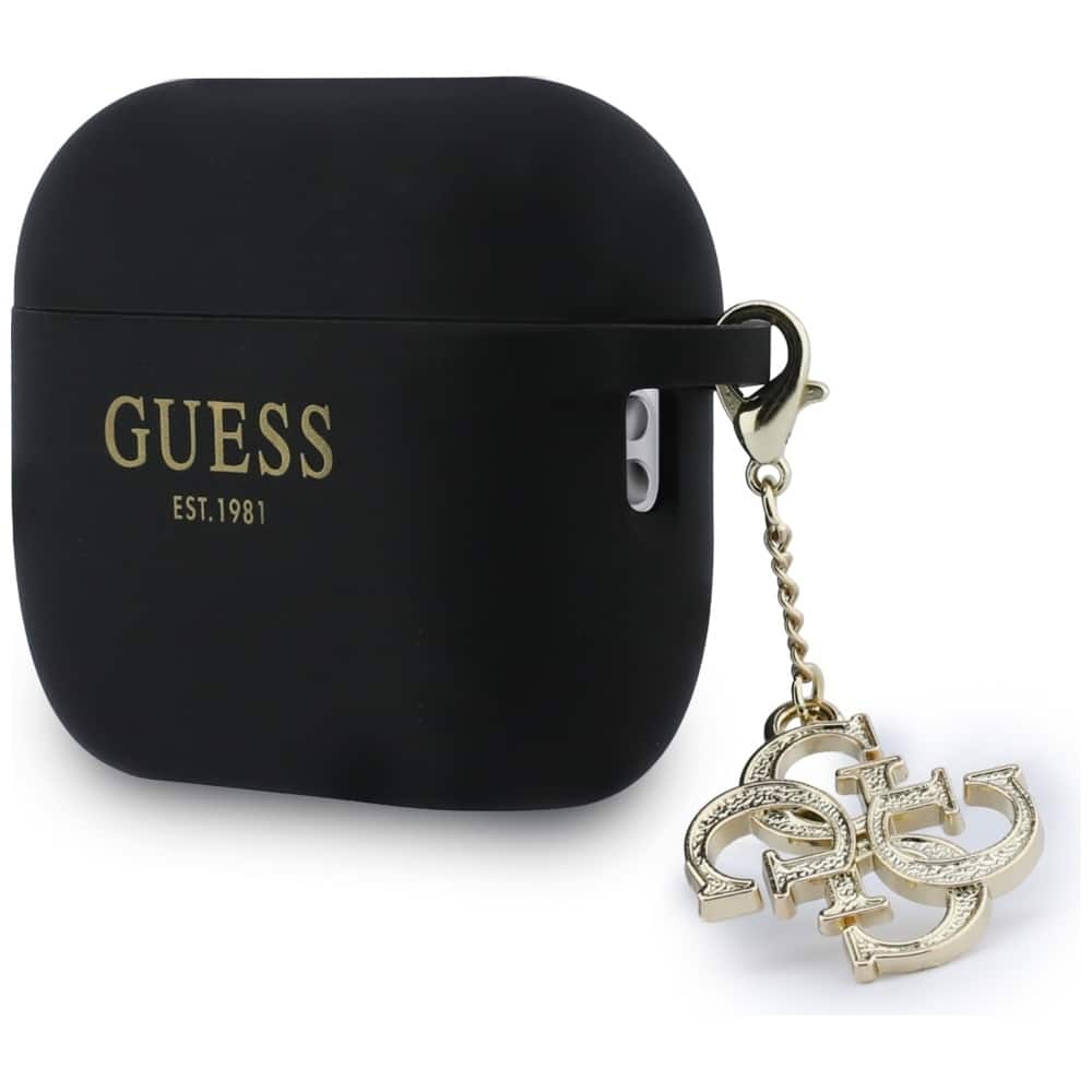 Case Guess Silicone 4G Charm για AirPods Pro 3 μαύρο - Image 3