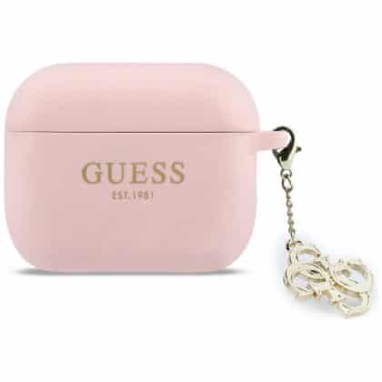 Case Guess Silicone 4G Charm για AirPods Pro 3 ροζ