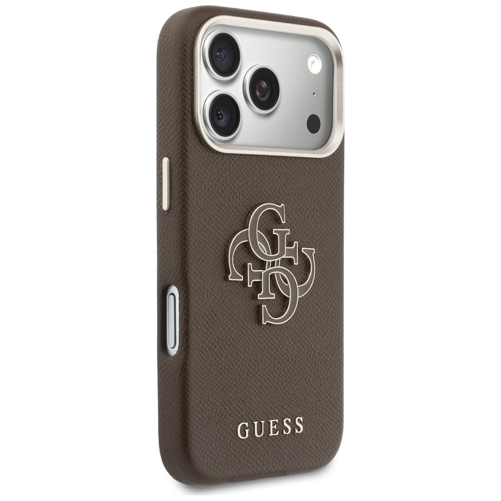 Case Guess FW Resin Logo για iPhone 17 Pro Max καφέ - Image 4