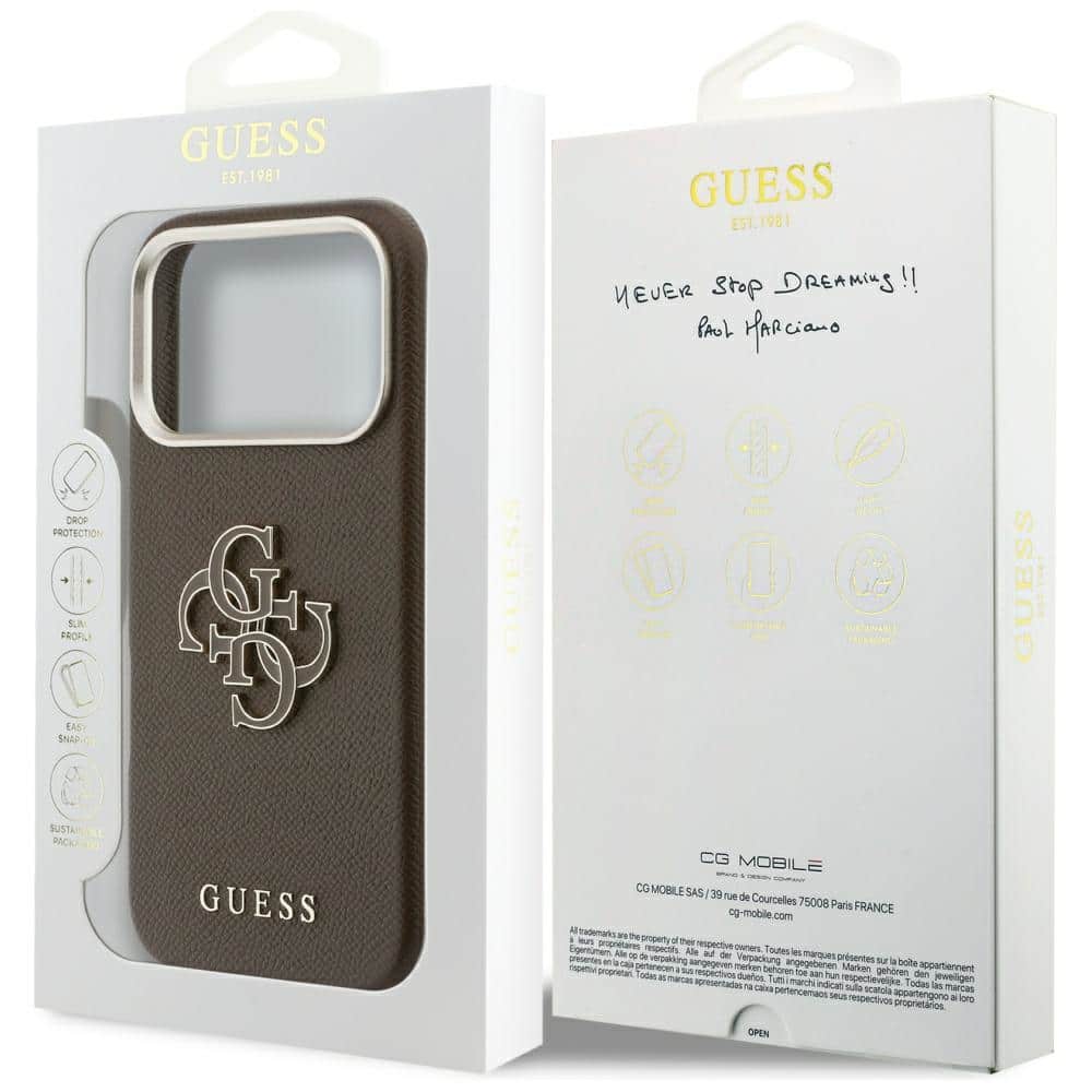 Case Guess FW Resin Logo για iPhone 17 Pro Max καφέ - Image 8