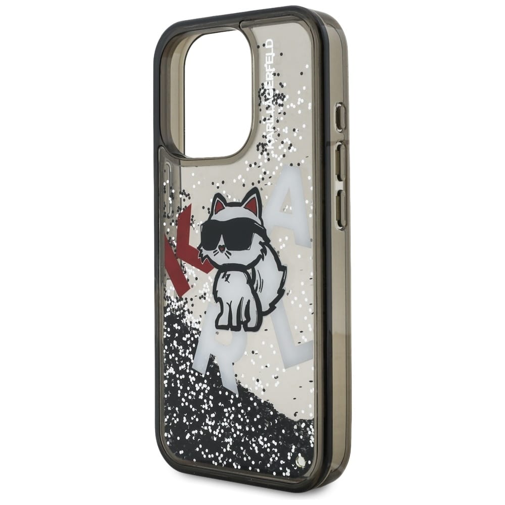 Karl Lagerfeld Liquid Glitter Choupette Logo - θήκη για Apple iPhone 16 Pro Max - Μαύρο - Image 6