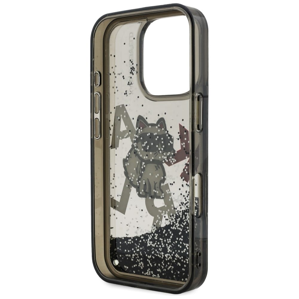 Karl Lagerfeld Liquid Glitter Choupette Logo - θήκη για Apple iPhone 16 Pro Max - Μαύρο - Image 7