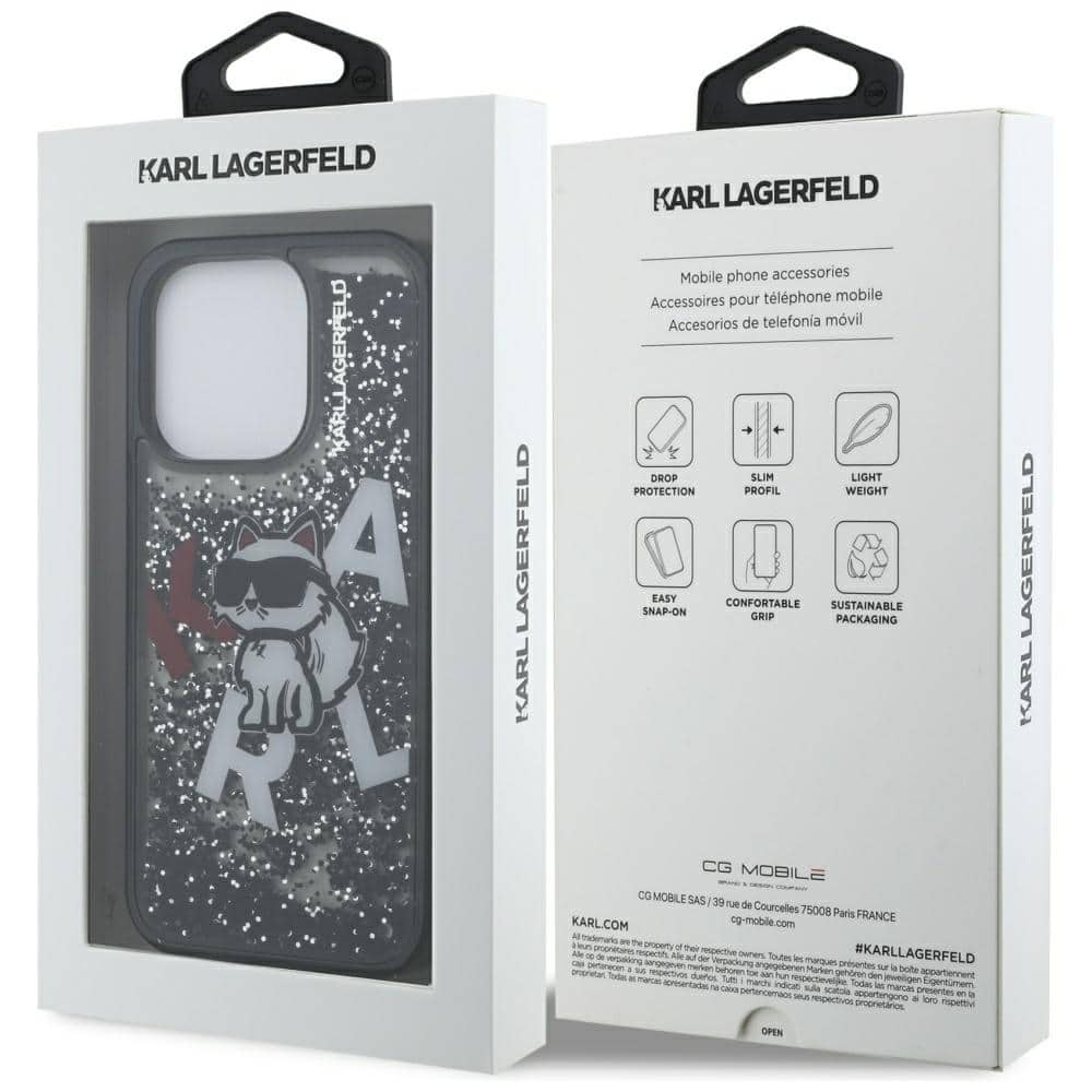 Karl Lagerfeld Liquid Glitter Choupette Logo - θήκη για Apple iPhone 16 Pro Max - Μαύρο - Image 8