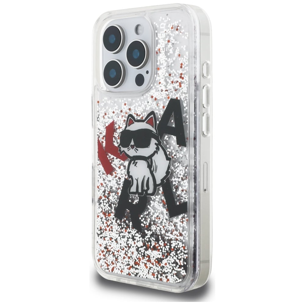 Karl Lagerfeld Liquid Glitter Choupette Logo - θήκη για Apple iPhone 16 Pro - Διάφανο - Image 2