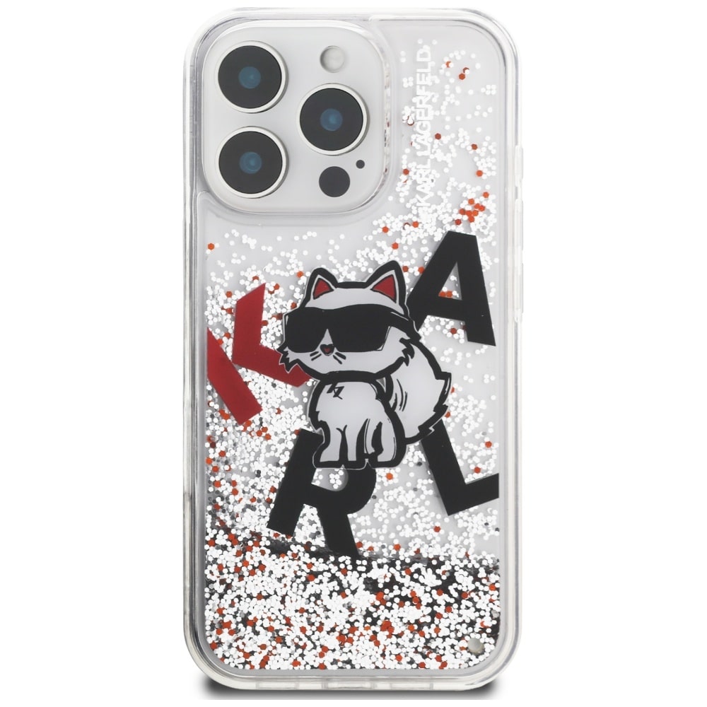 Karl Lagerfeld Liquid Glitter Choupette Logo - θήκη για Apple iPhone 16 Pro - Διάφανο - Image 3