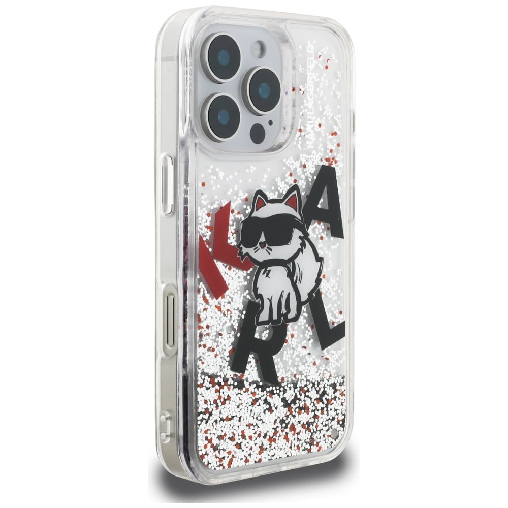 Karl Lagerfeld Liquid Glitter Choupette Logo - θήκη για Apple iPhone 16 Pro - Διάφανο - Image 4
