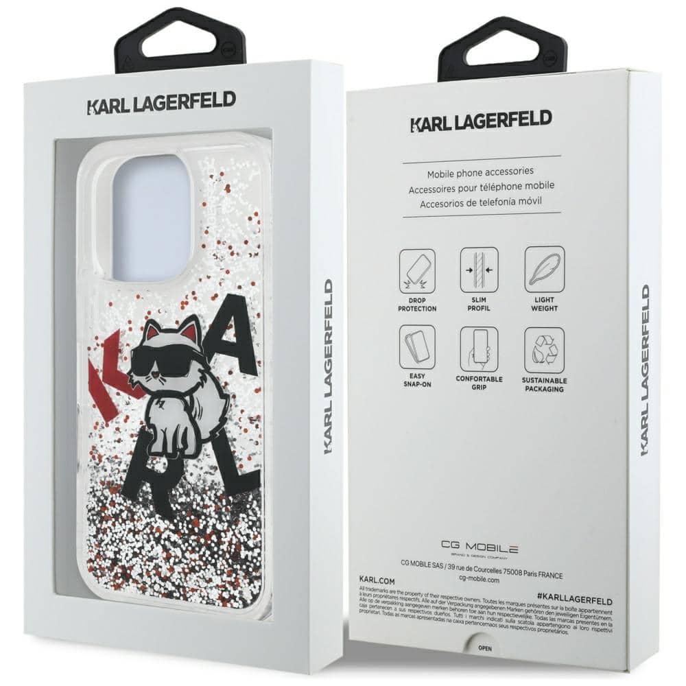 Karl Lagerfeld Liquid Glitter Choupette Logo - θήκη για Apple iPhone 16 Pro Max - Διάφανο - Image 8