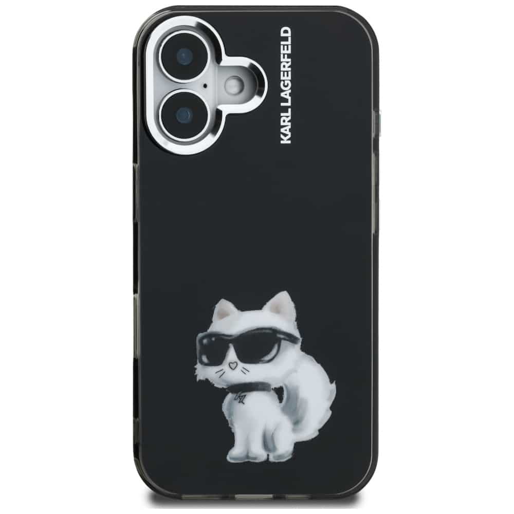 Karl Lagerfeld IML Aquarelle Choupette & Logo - θήκη για Apple iPhone 16 - Μαύρο - Image 3