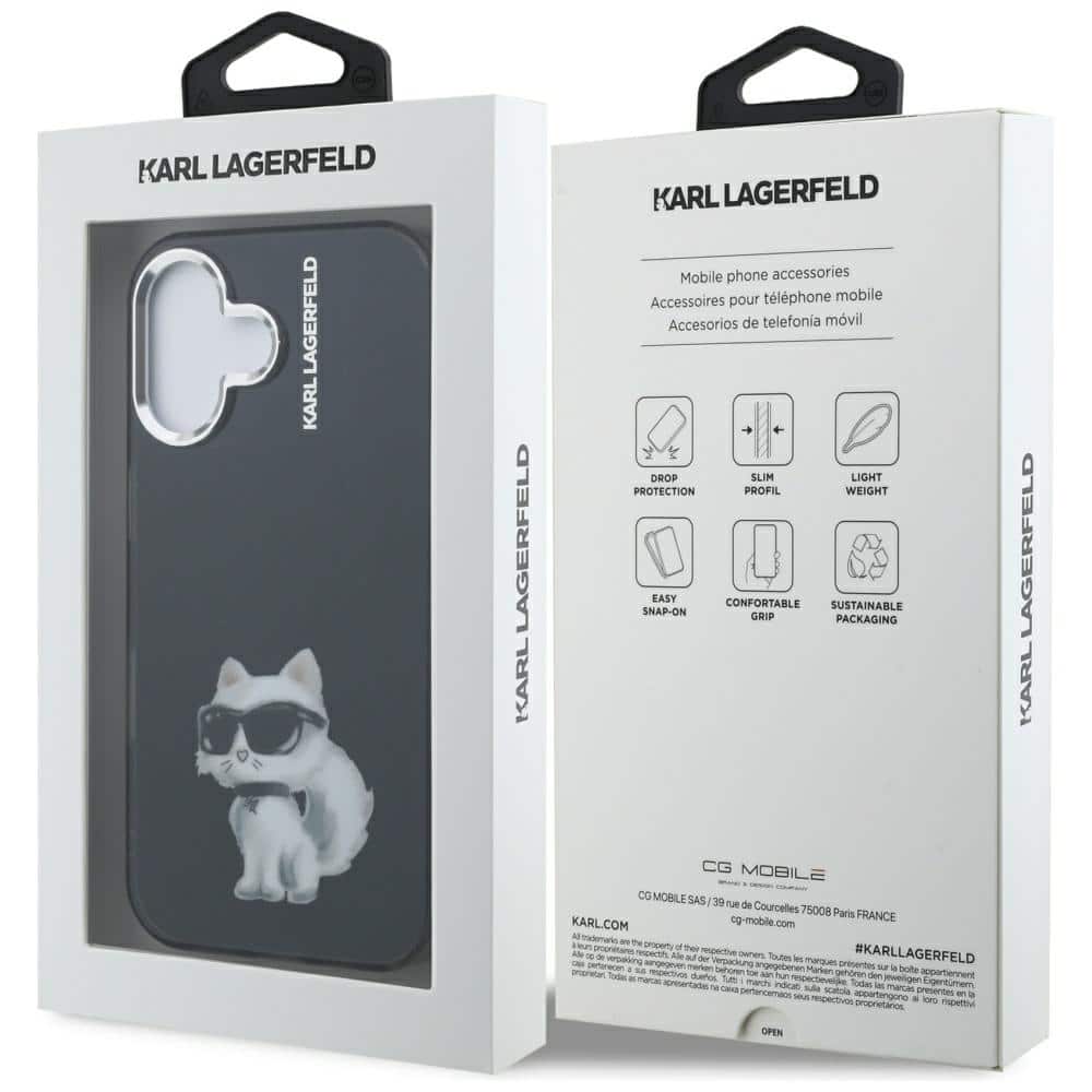 Karl Lagerfeld IML Aquarelle Choupette & Logo - θήκη για Apple iPhone 16 - Μαύρο - Image 8