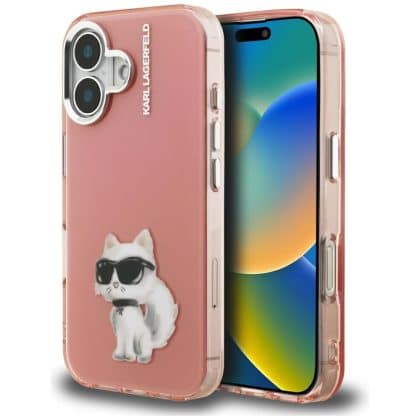 Karl Lagerfeld IML Aquarelle Choupette & Logo - θήκη για Apple iPhone 16 - Ροζ