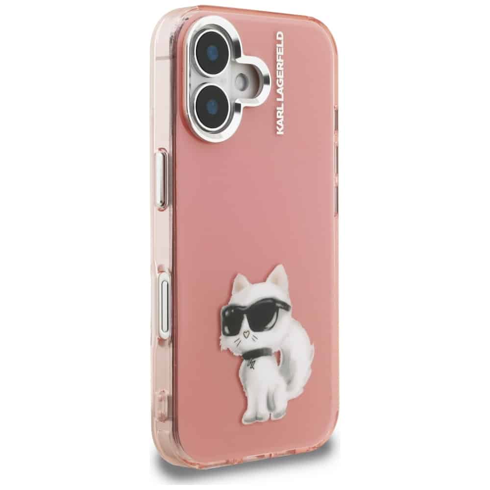 Karl Lagerfeld IML Aquarelle Choupette & Logo - θήκη για Apple iPhone 16 - Ροζ - Image 4