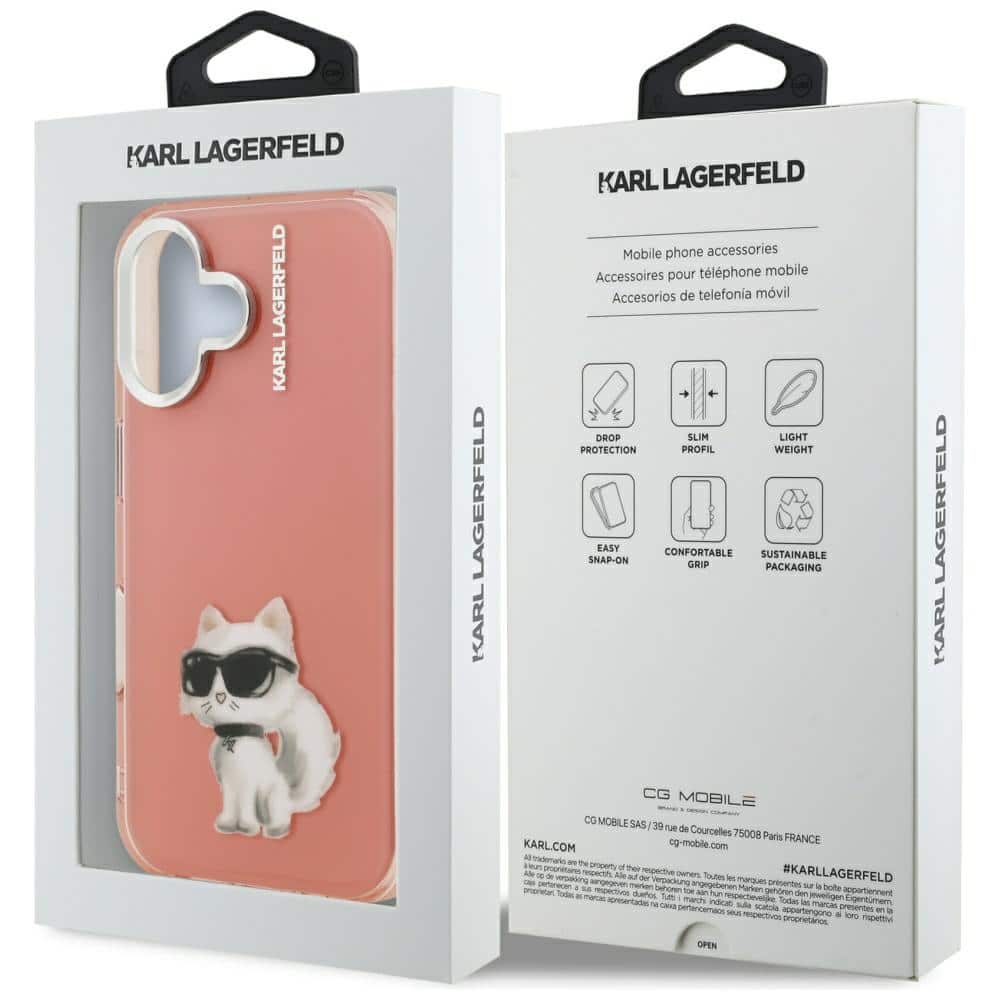Karl Lagerfeld IML Aquarelle Choupette & Logo - θήκη για Apple iPhone 16 - Ροζ - Image 8
