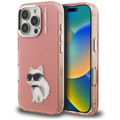 Karl Lagerfeld IML Aquarelle Choupette & Logo - θήκη για Apple iPhone 16 Pro - Ροζ