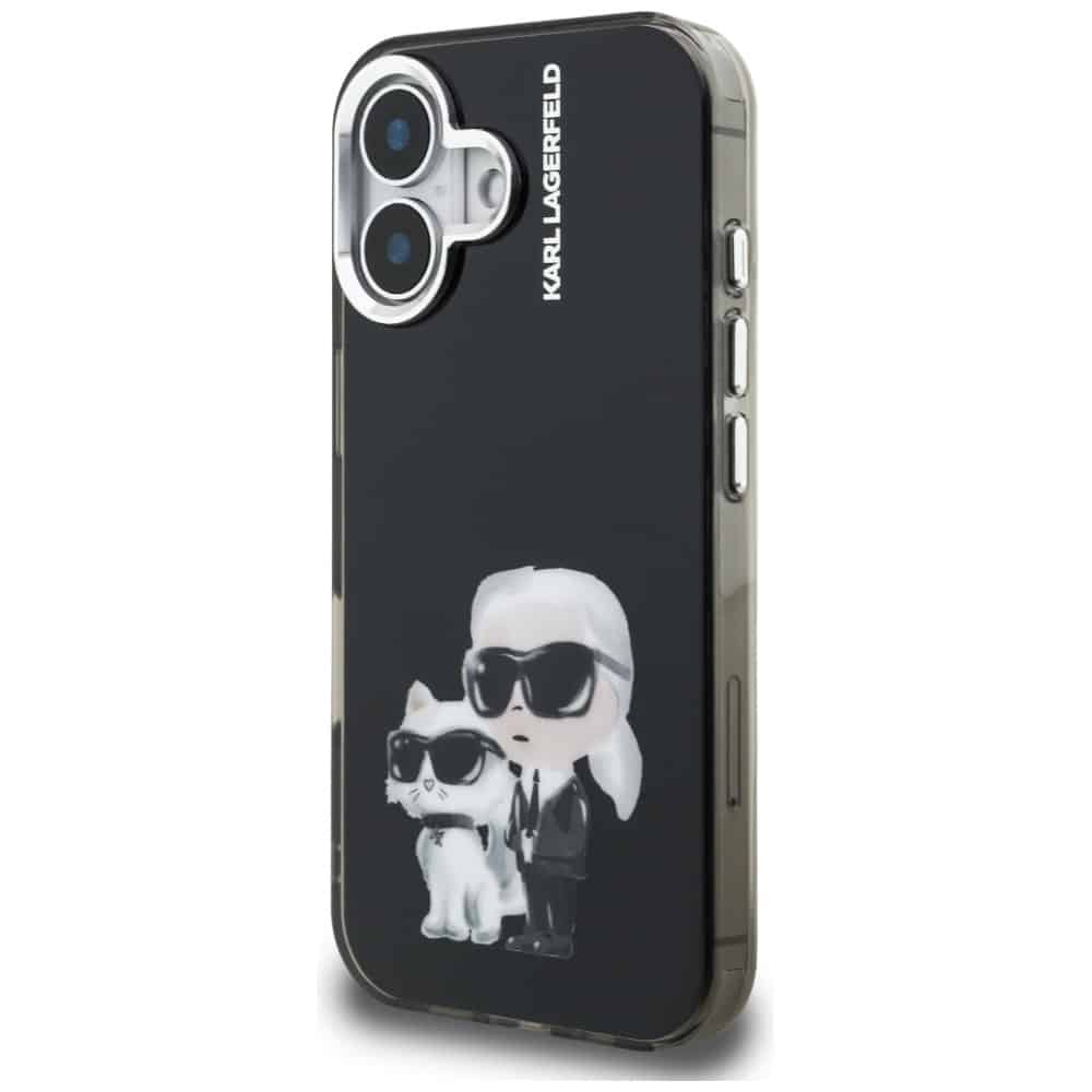 Karl Lagerfeld IML Aquarelle Karl & Choupette & Logo - θήκη για Apple iPhone 16 - Μαύρο - Image 2