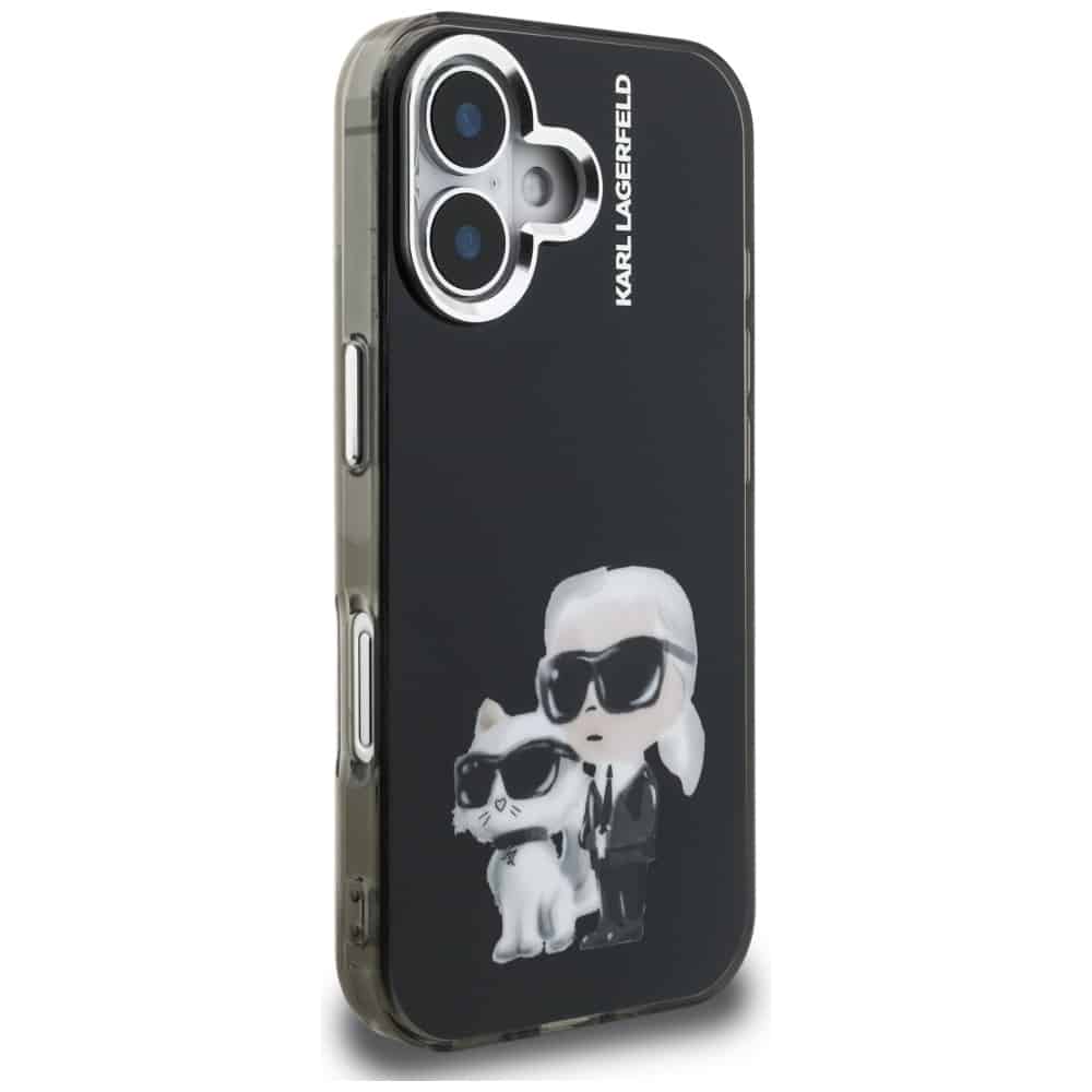 Karl Lagerfeld IML Aquarelle Karl & Choupette & Logo - θήκη για Apple iPhone 16 - Μαύρο - Image 4