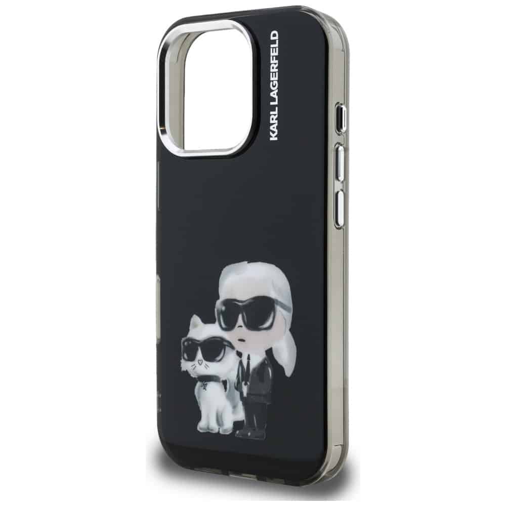 Karl Lagerfeld IML Aquarelle Karl & Choupette & Logo - θήκη για Apple iPhone 16 Pro - Μαύρο - Image 6