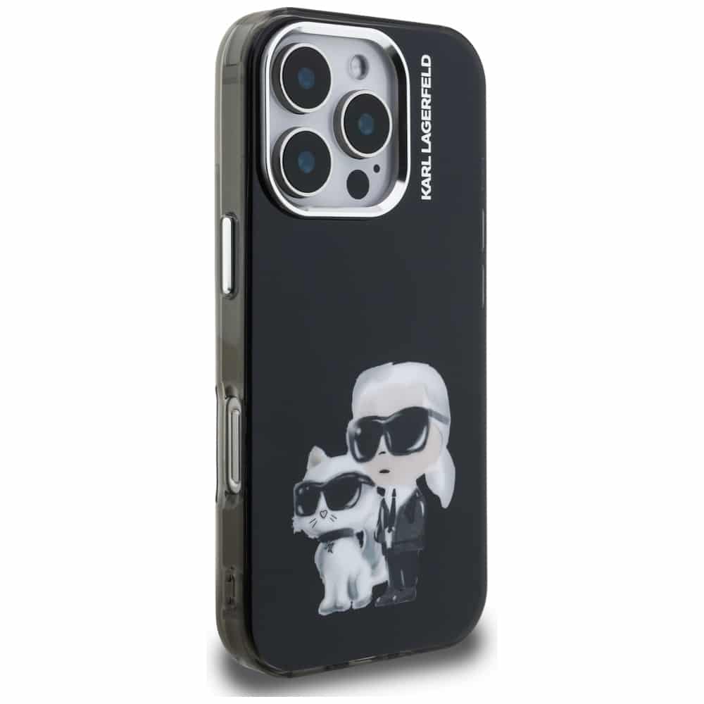 Karl Lagerfeld IML Aquarelle Karl & Choupette & Logo - θήκη για Apple iPhone 16 Pro Max - Μαύρο - Image 4