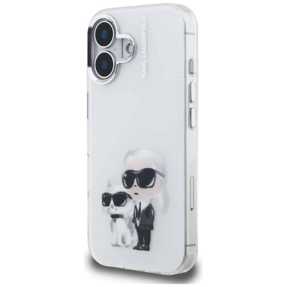 Karl Lagerfeld IML Aquarelle Karl & Choupette & Logo - θήκη για Apple iPhone 16 - Λευκό - Image 2