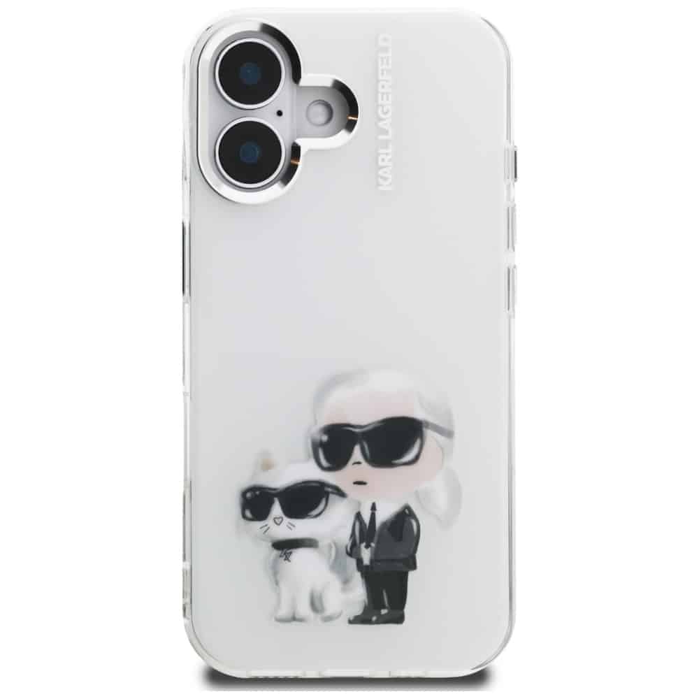 Karl Lagerfeld IML Aquarelle Karl & Choupette & Logo - θήκη για Apple iPhone 16 - Λευκό - Image 3