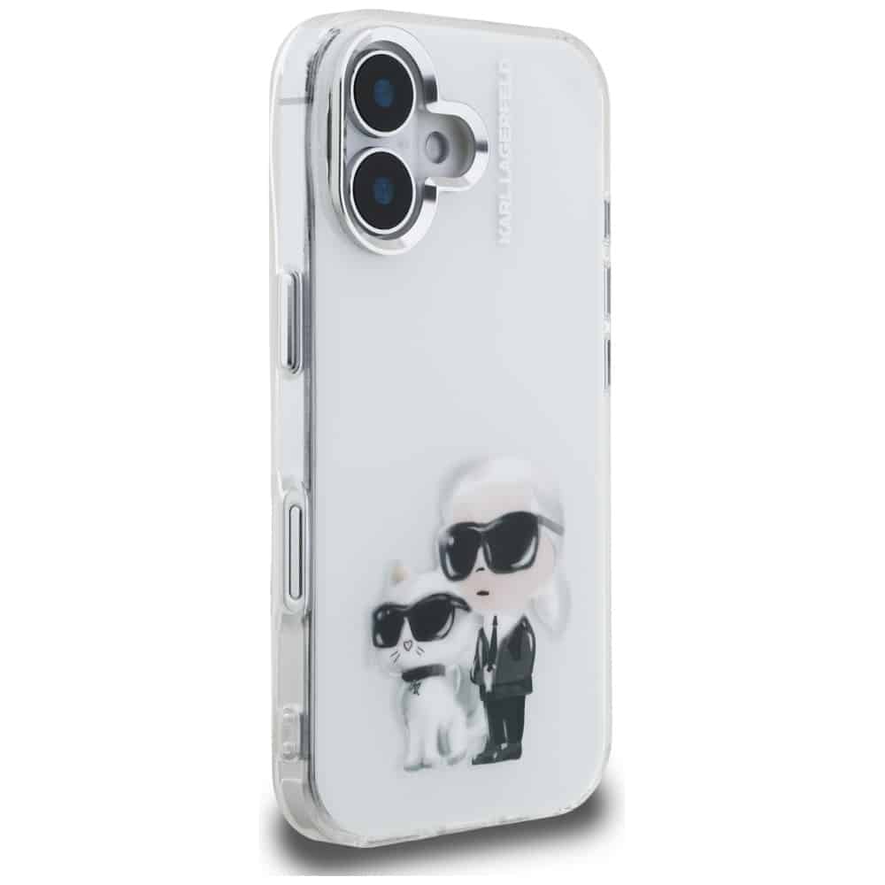 Karl Lagerfeld IML Aquarelle Karl & Choupette & Logo - θήκη για Apple iPhone 16 - Λευκό - Image 4