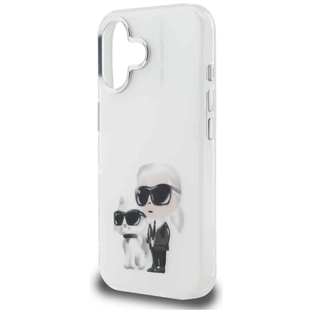 Karl Lagerfeld IML Aquarelle Karl & Choupette & Logo - θήκη για Apple iPhone 16 - Λευκό - Image 6