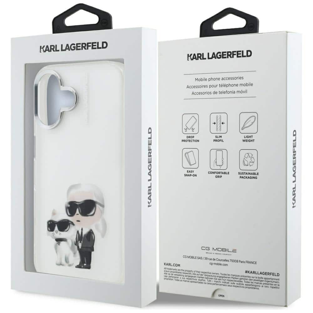 Karl Lagerfeld IML Aquarelle Karl & Choupette & Logo - θήκη για Apple iPhone 16 - Λευκό - Image 8