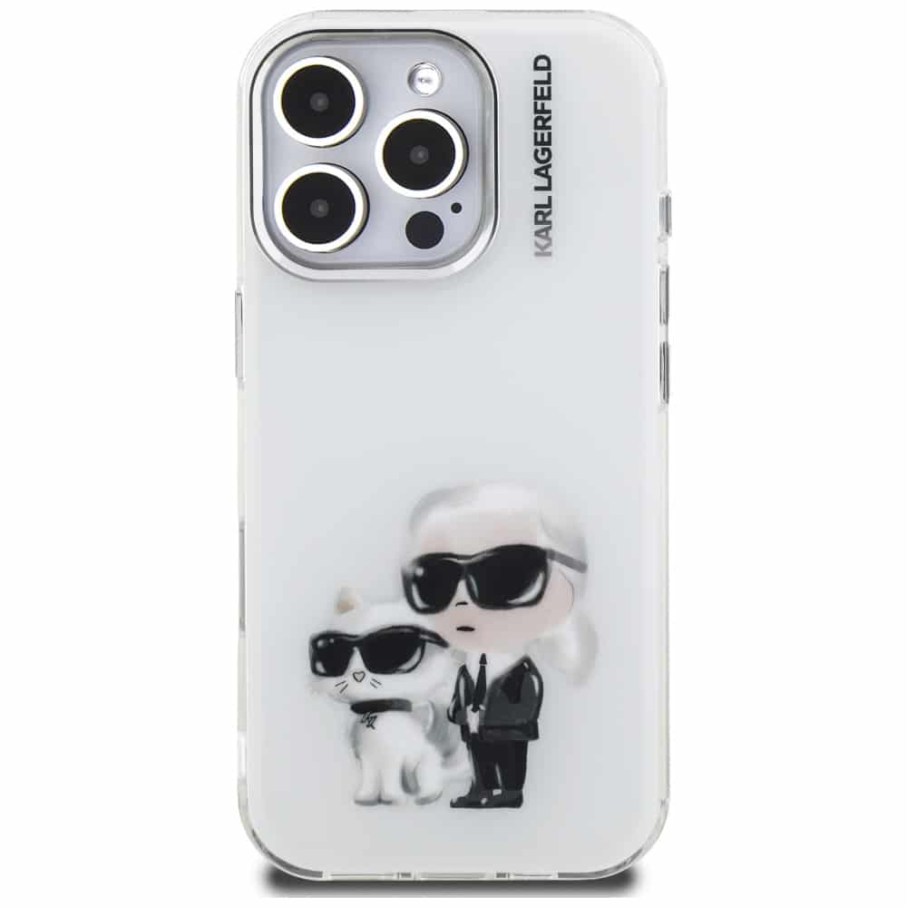Karl Lagerfeld IML Aquarelle Karl & Choupette & Logo - θήκη για Apple iPhone 16 Pro - Λευκό - Image 3