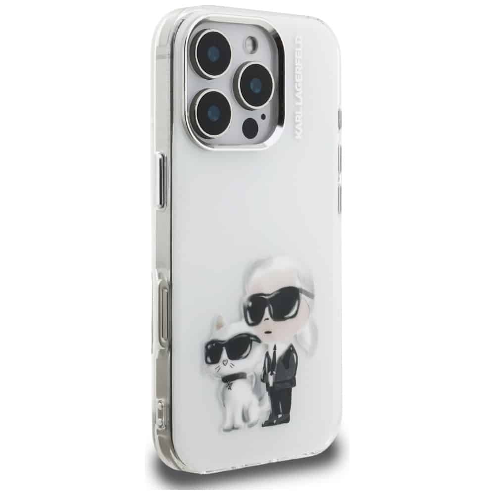 Karl Lagerfeld IML Aquarelle Karl & Choupette & Logo - θήκη για Apple iPhone 16 Pro - Λευκό - Image 4