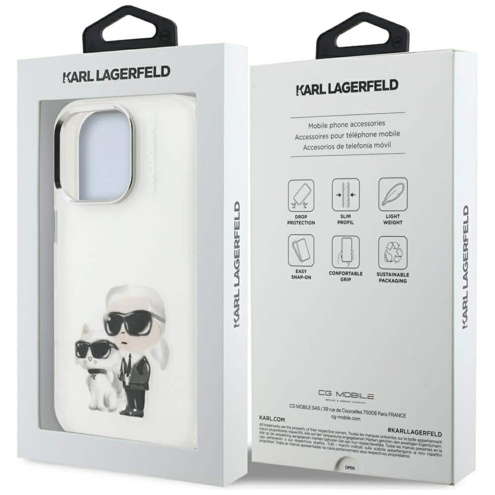 Karl Lagerfeld IML Aquarelle Karl & Choupette & Logo - θήκη για Apple iPhone 16 Pro - Λευκό - Image 8