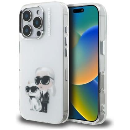 Karl Lagerfeld IML Aquarelle Karl & Choupette & Logo - θήκη για Apple iPhone 16 Pro Max - Λευκό