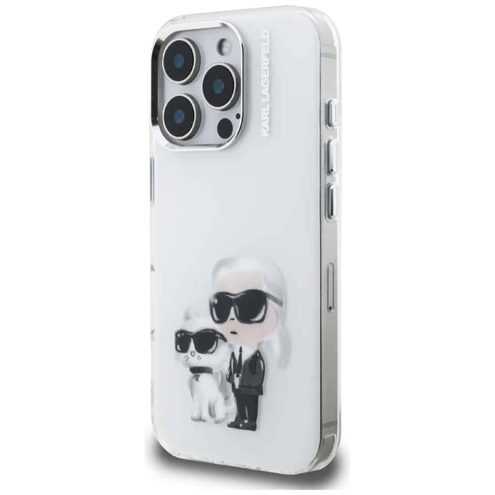 Karl Lagerfeld IML Aquarelle Karl & Choupette & Logo - θήκη για Apple iPhone 16 Pro Max - Λευκό - Image 2